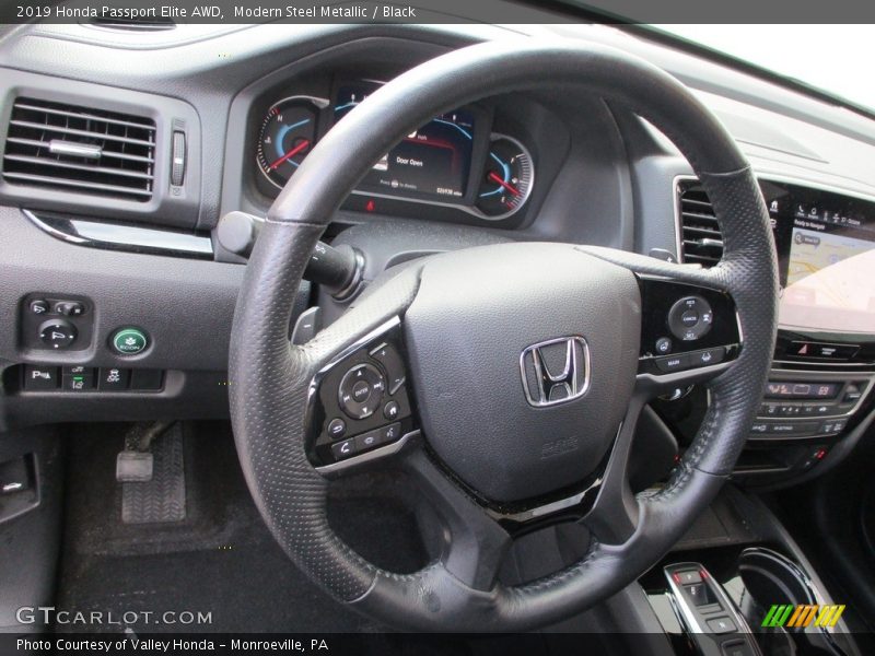 Modern Steel Metallic / Black 2019 Honda Passport Elite AWD