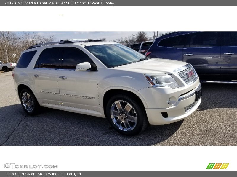 White Diamond Tricoat / Ebony 2012 GMC Acadia Denali AWD