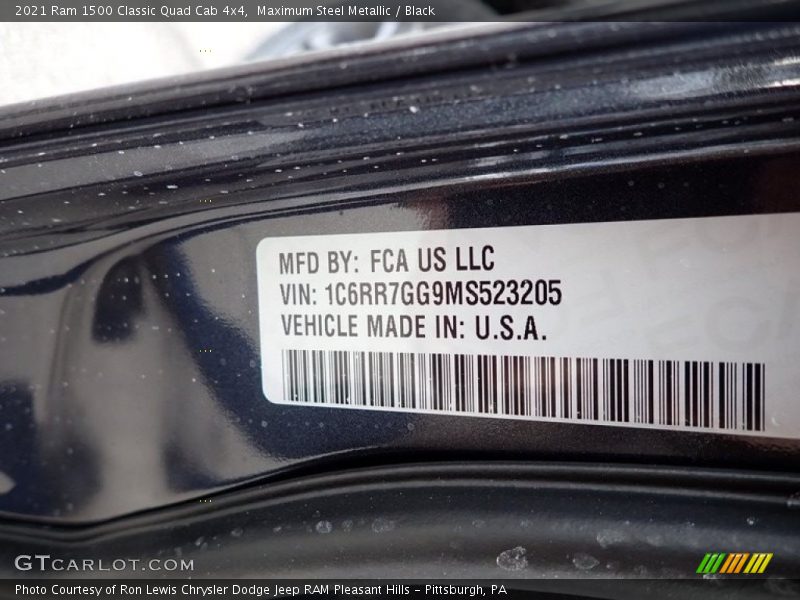 Maximum Steel Metallic / Black 2021 Ram 1500 Classic Quad Cab 4x4