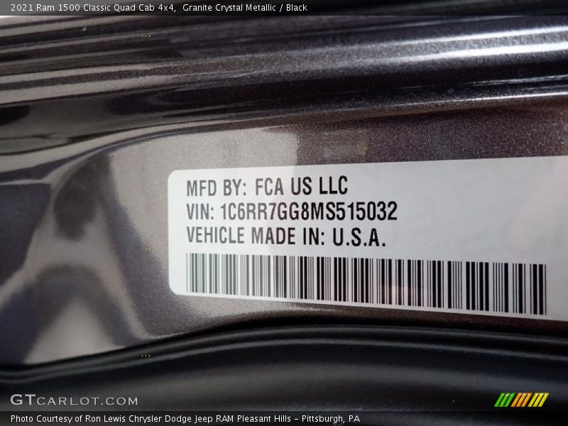 Granite Crystal Metallic / Black 2021 Ram 1500 Classic Quad Cab 4x4