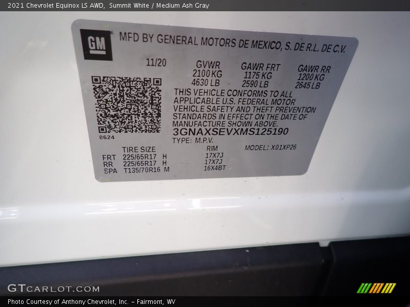 Summit White / Medium Ash Gray 2021 Chevrolet Equinox LS AWD