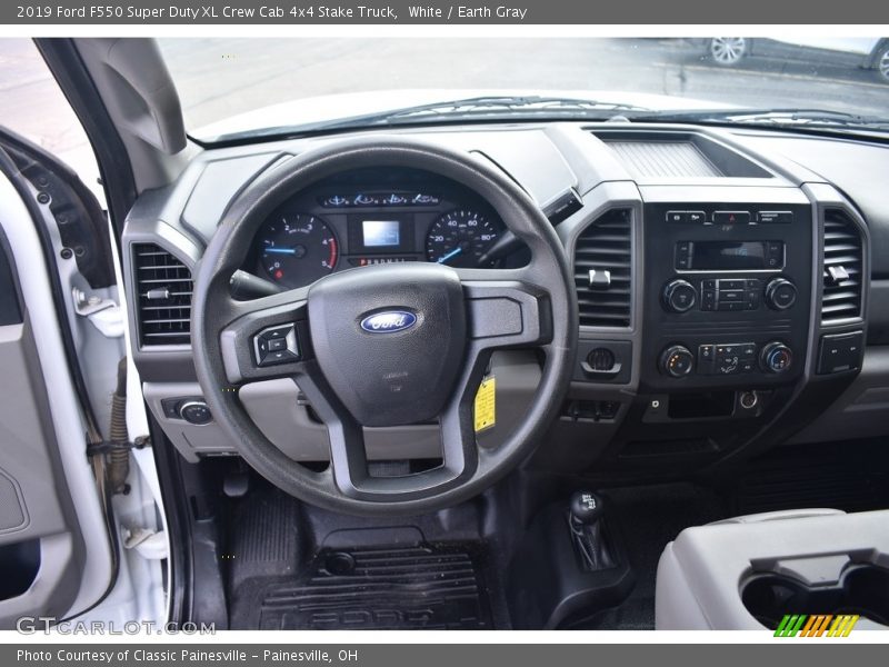 White / Earth Gray 2019 Ford F550 Super Duty XL Crew Cab 4x4 Stake Truck