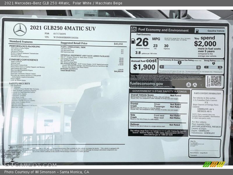 Polar White / Macchiato Beige 2021 Mercedes-Benz GLB 250 4Matic