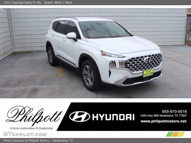 Quartz White / Black 2021 Hyundai Santa Fe SEL