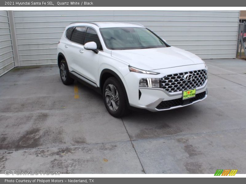 Quartz White / Black 2021 Hyundai Santa Fe SEL