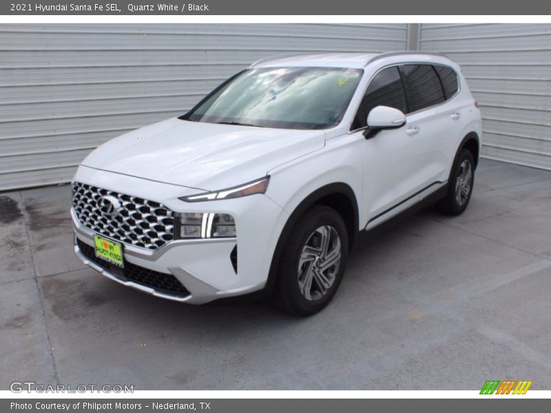Quartz White / Black 2021 Hyundai Santa Fe SEL