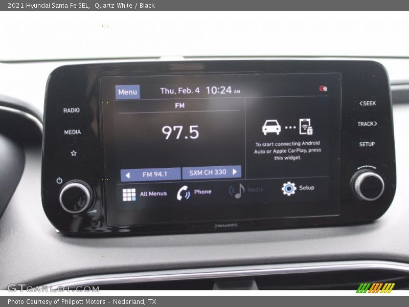 Quartz White / Black 2021 Hyundai Santa Fe SEL