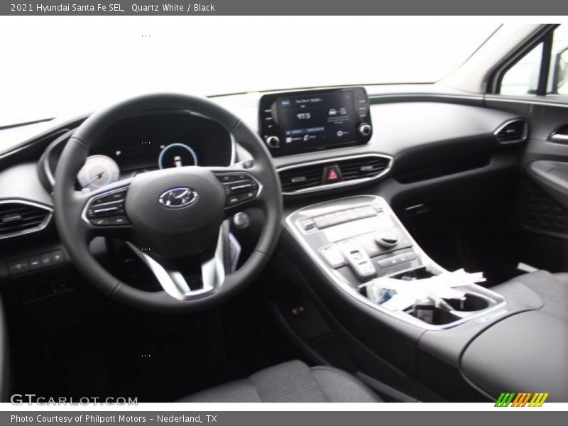 Quartz White / Black 2021 Hyundai Santa Fe SEL