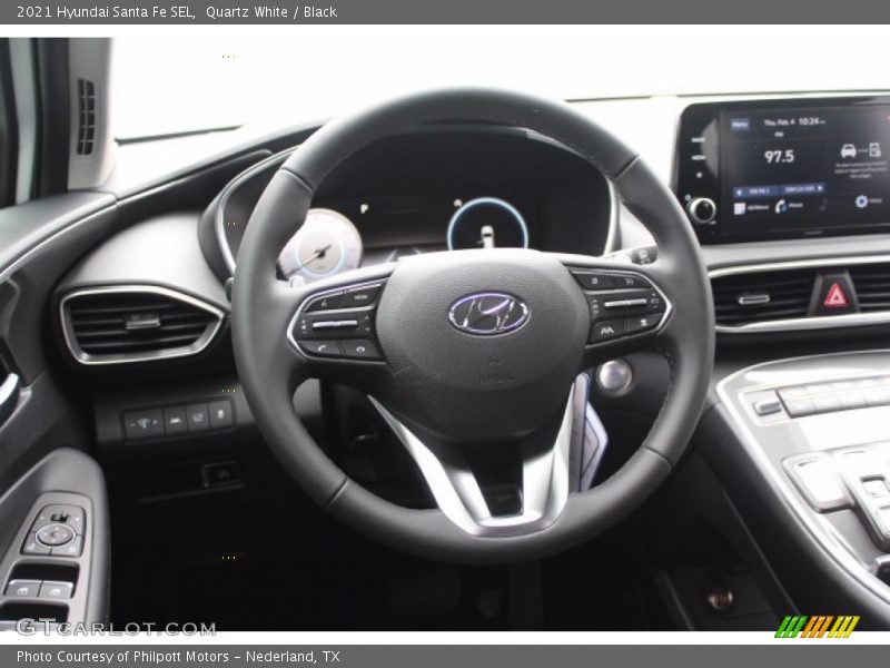 Quartz White / Black 2021 Hyundai Santa Fe SEL