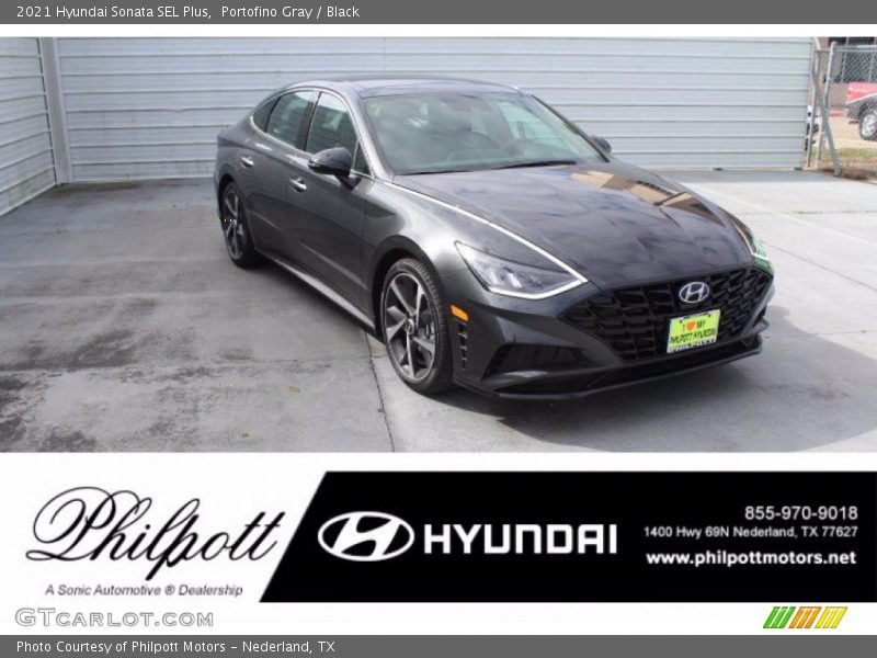 Portofino Gray / Black 2021 Hyundai Sonata SEL Plus