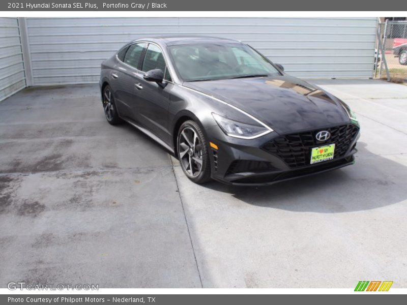 Portofino Gray / Black 2021 Hyundai Sonata SEL Plus