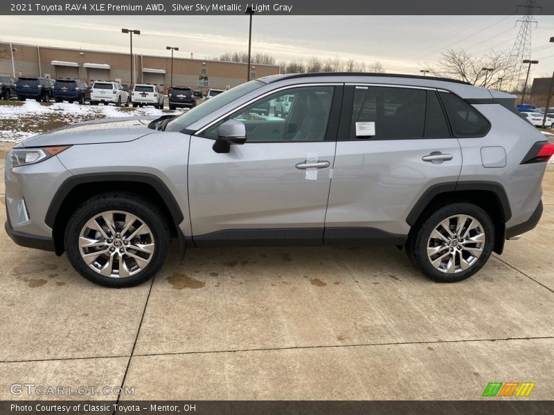 Silver Sky Metallic / Light Gray 2021 Toyota RAV4 XLE Premium AWD