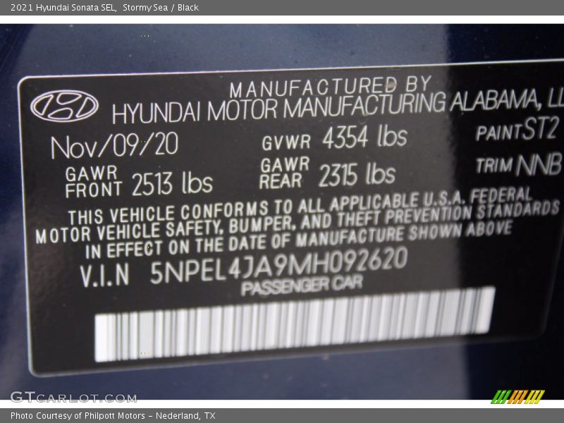 Stormy Sea / Black 2021 Hyundai Sonata SEL