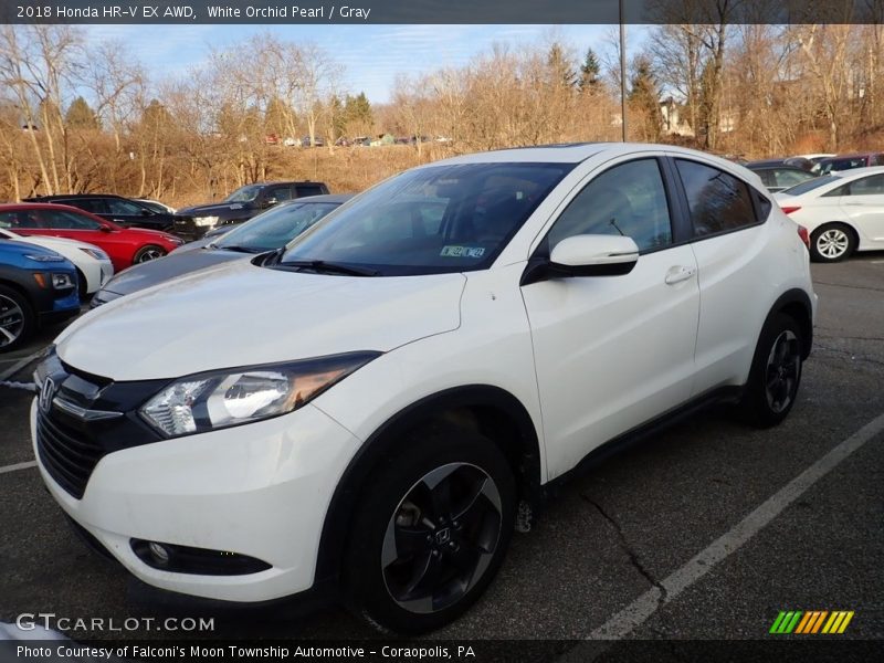 White Orchid Pearl / Gray 2018 Honda HR-V EX AWD