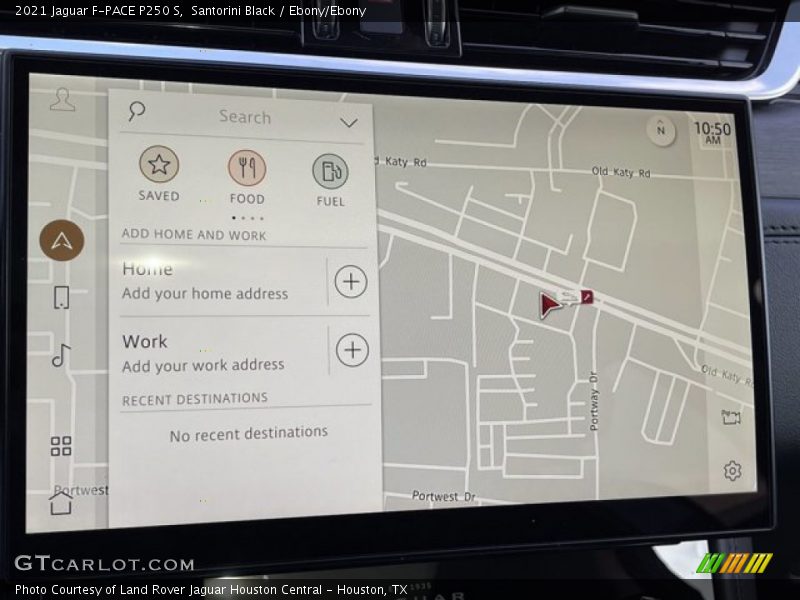 Navigation of 2021 F-PACE P250 S