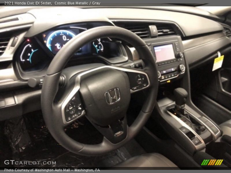 Cosmic Blue Metallic / Gray 2021 Honda Civic EX Sedan