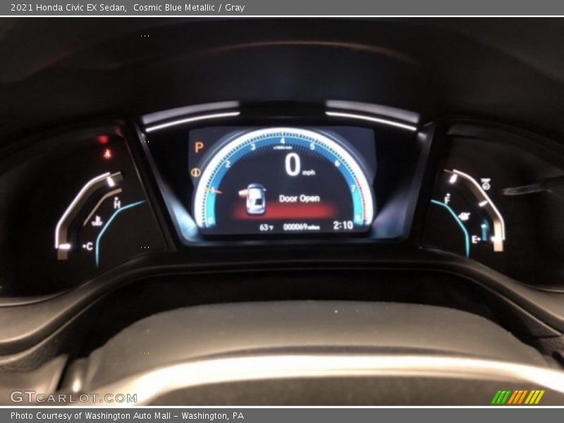 Cosmic Blue Metallic / Gray 2021 Honda Civic EX Sedan