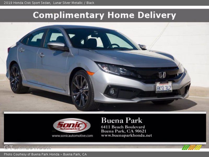 Lunar Silver Metallic / Black 2019 Honda Civic Sport Sedan