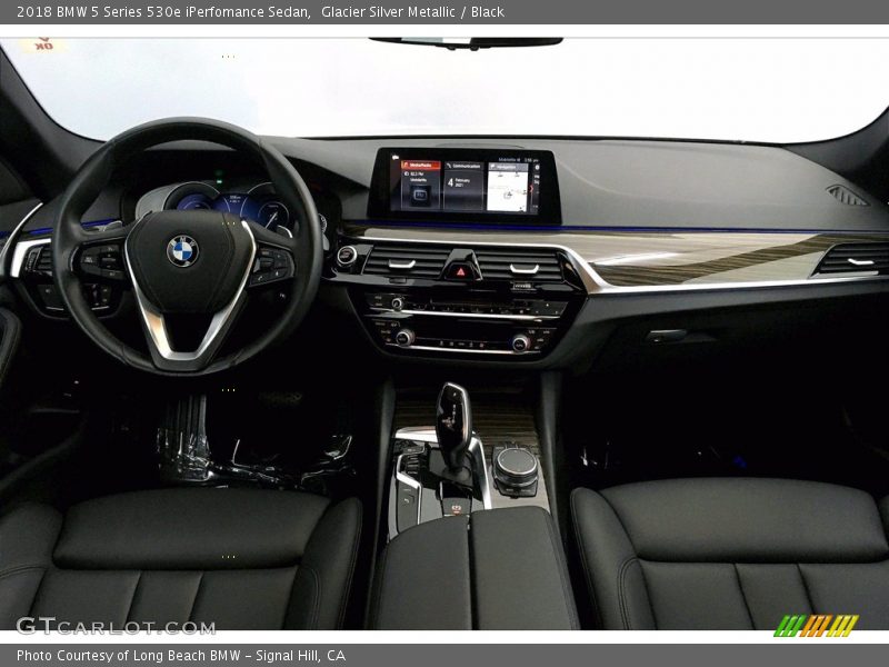 Glacier Silver Metallic / Black 2018 BMW 5 Series 530e iPerfomance Sedan