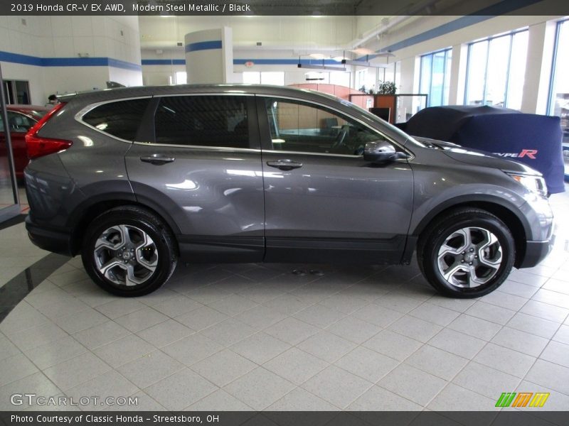 Modern Steel Metallic / Black 2019 Honda CR-V EX AWD