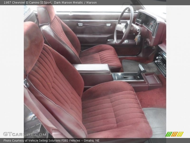  1987 El Camino SS Sport Maroon Interior