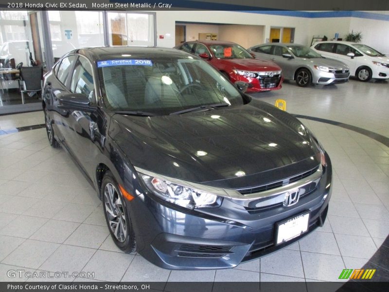 Modern Steel Metallic / Gray 2018 Honda Civic EX Sedan