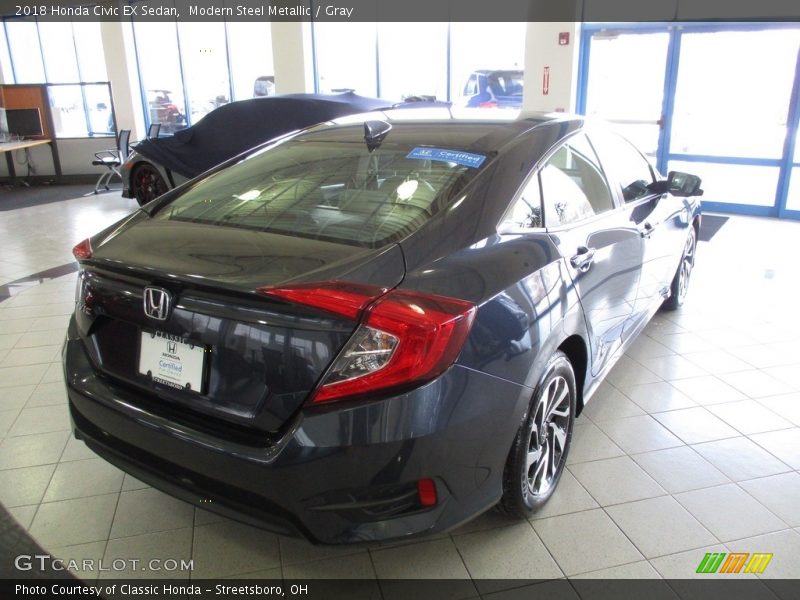Modern Steel Metallic / Gray 2018 Honda Civic EX Sedan