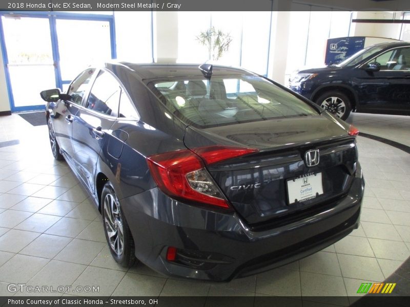 Modern Steel Metallic / Gray 2018 Honda Civic EX Sedan