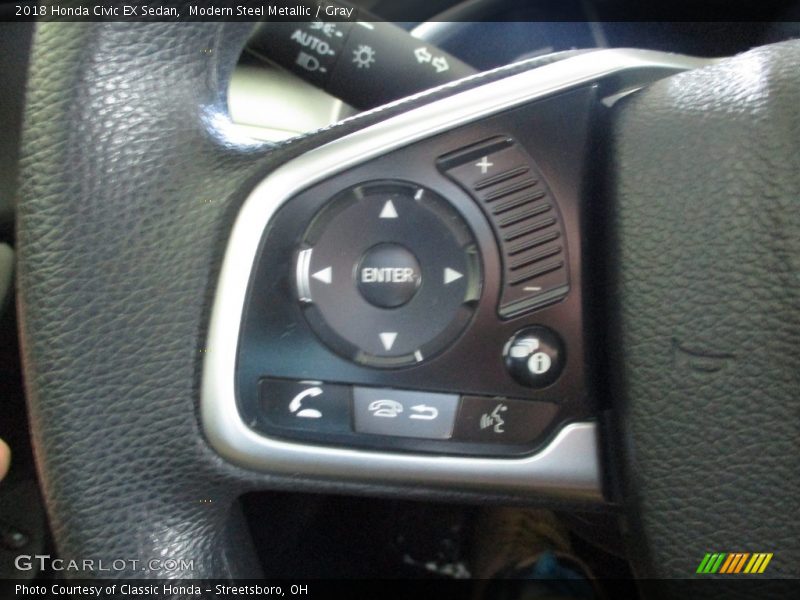 Modern Steel Metallic / Gray 2018 Honda Civic EX Sedan