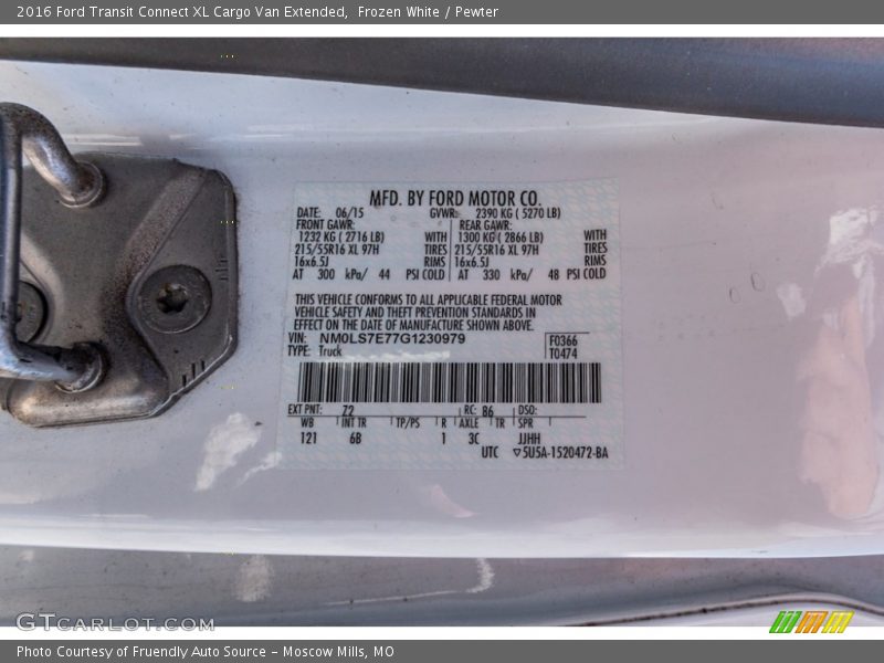 Frozen White / Pewter 2016 Ford Transit Connect XL Cargo Van Extended