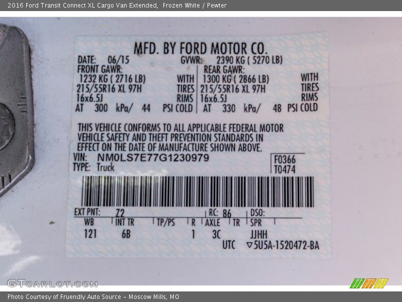 Frozen White / Pewter 2016 Ford Transit Connect XL Cargo Van Extended