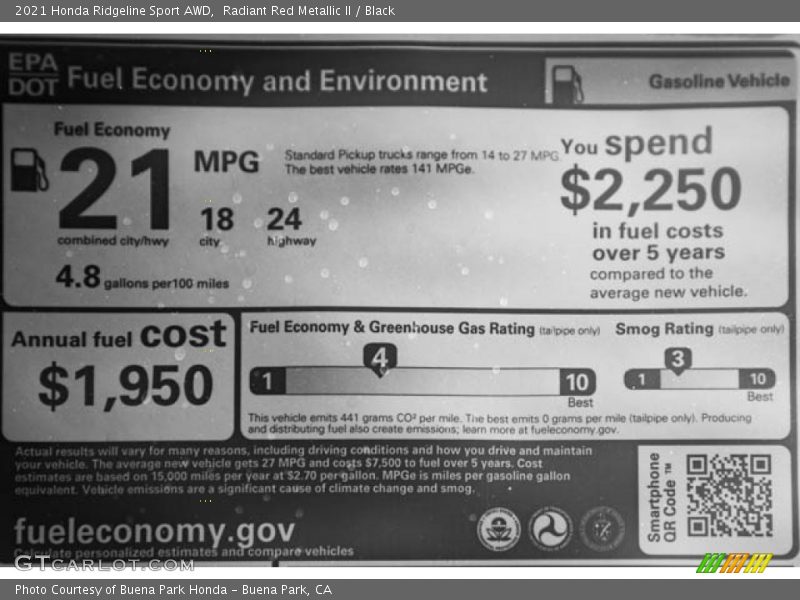 Radiant Red Metallic II / Black 2021 Honda Ridgeline Sport AWD
