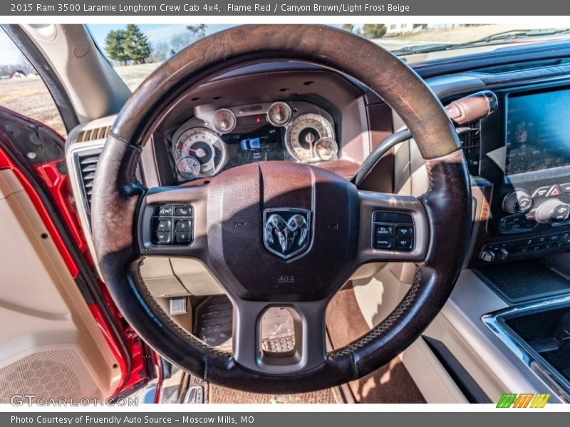 Flame Red / Canyon Brown/Light Frost Beige 2015 Ram 3500 Laramie Longhorn Crew Cab 4x4