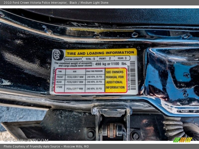 Black / Medium Light Stone 2010 Ford Crown Victoria Police Interceptor