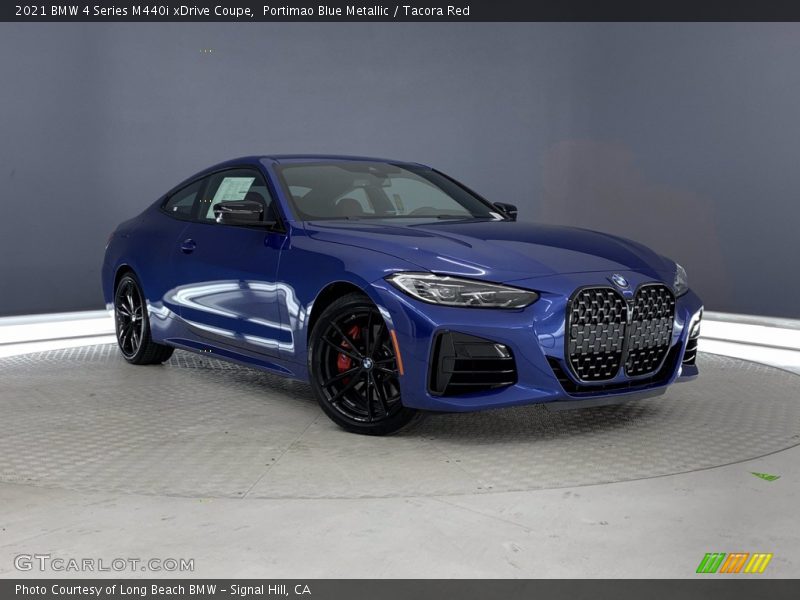 Portimao Blue Metallic / Tacora Red 2021 BMW 4 Series M440i xDrive Coupe