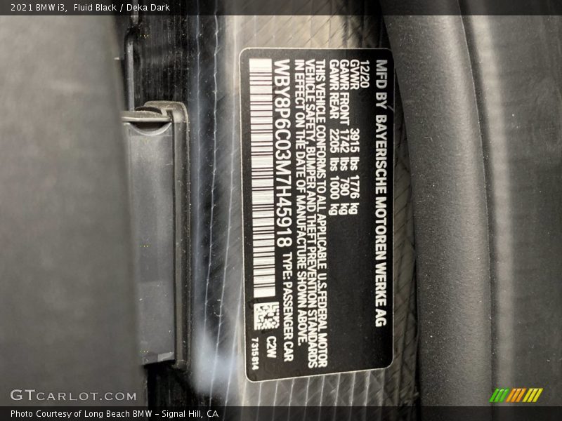 Fluid Black / Deka Dark 2021 BMW i3