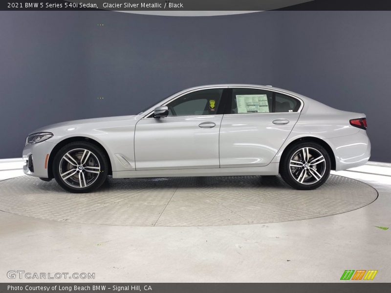 Glacier Silver Metallic / Black 2021 BMW 5 Series 540i Sedan