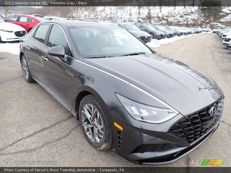 Portofino Gray / Black 2021 Hyundai Sonata SEL