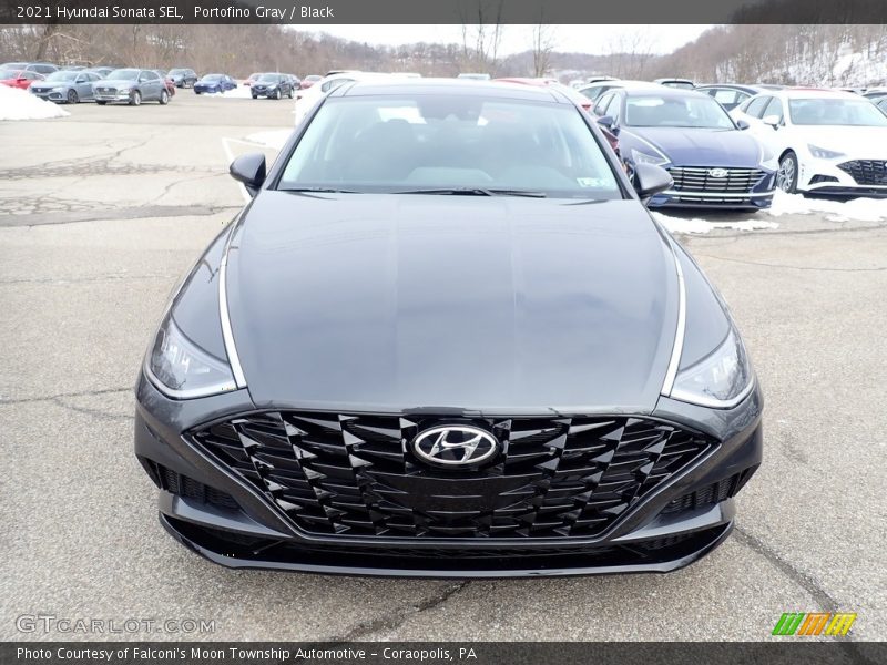 Portofino Gray / Black 2021 Hyundai Sonata SEL