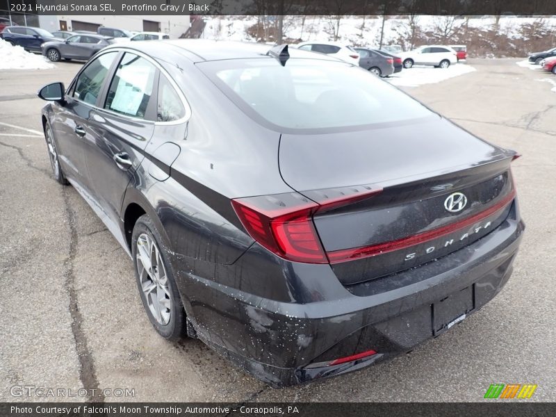 Portofino Gray / Black 2021 Hyundai Sonata SEL