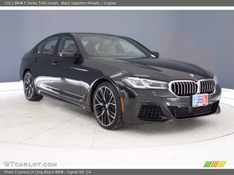 Black Sapphire Metallic / Cognac 2021 BMW 5 Series 540i Sedan