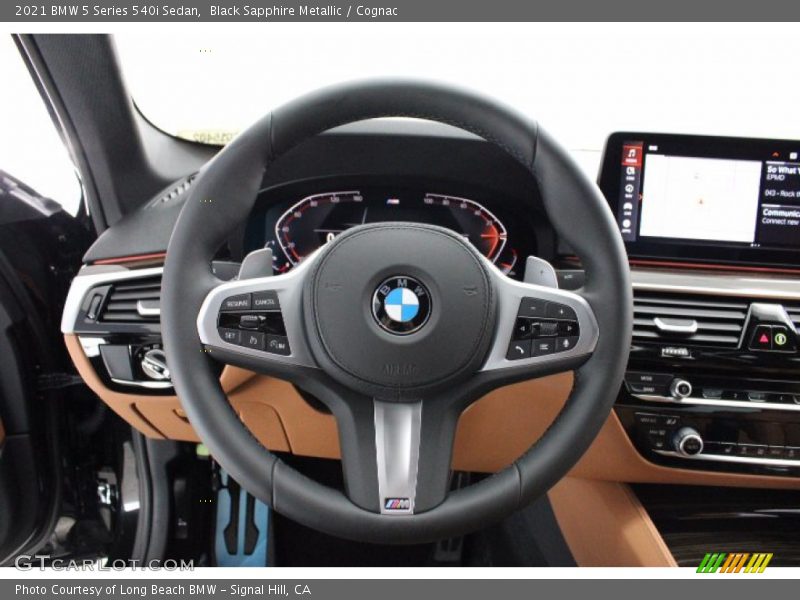 Black Sapphire Metallic / Cognac 2021 BMW 5 Series 540i Sedan