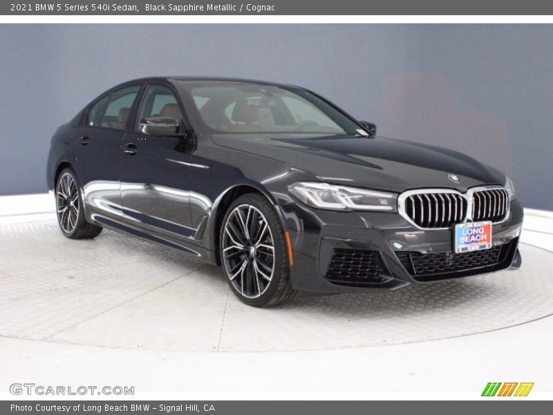 Black Sapphire Metallic / Cognac 2021 BMW 5 Series 540i Sedan