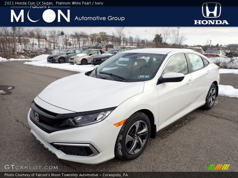 Platinum White Pearl / Ivory 2021 Honda Civic LX Sedan