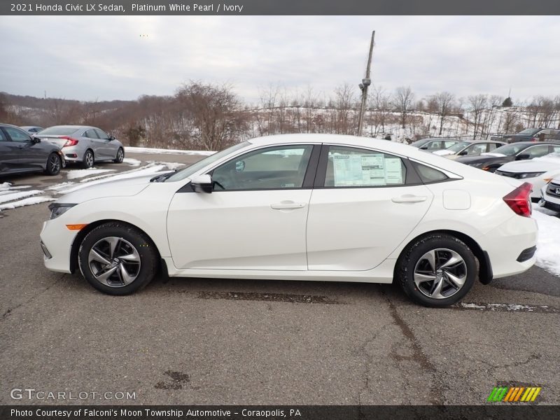 Platinum White Pearl / Ivory 2021 Honda Civic LX Sedan