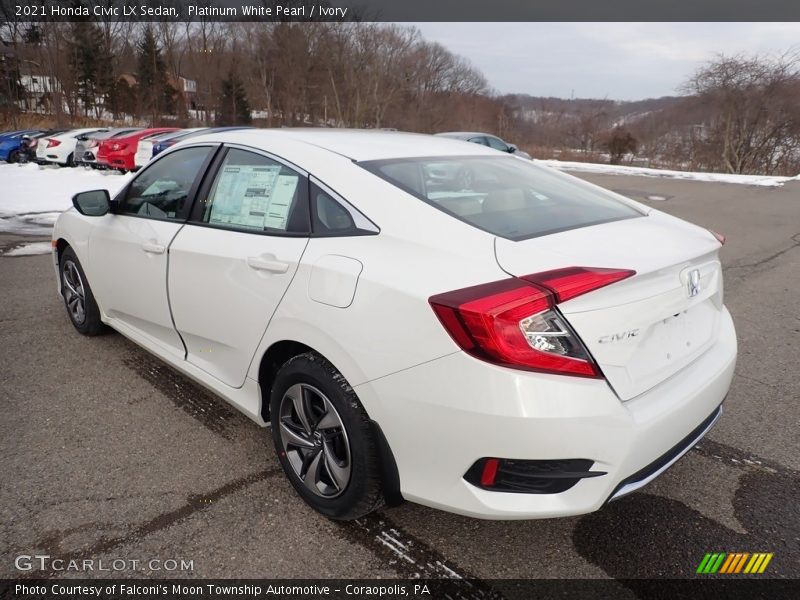 Platinum White Pearl / Ivory 2021 Honda Civic LX Sedan