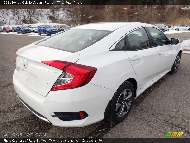 Platinum White Pearl / Ivory 2021 Honda Civic LX Sedan