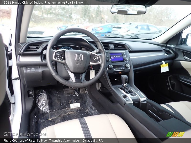 Platinum White Pearl / Ivory 2021 Honda Civic LX Sedan