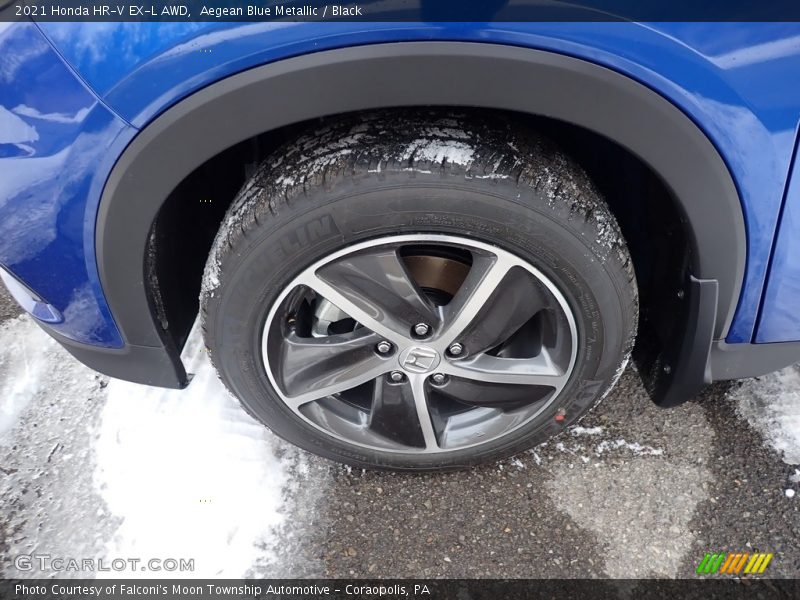 Aegean Blue Metallic / Black 2021 Honda HR-V EX-L AWD