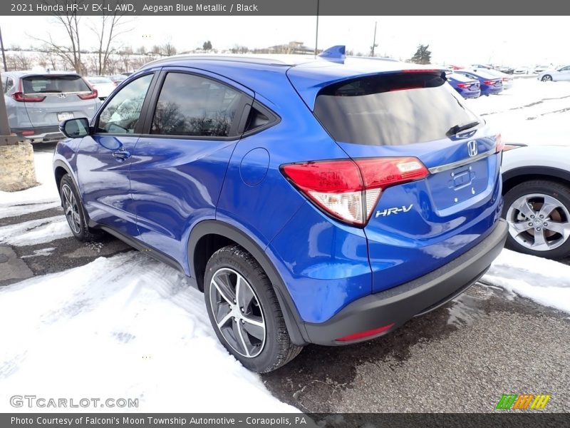 Aegean Blue Metallic / Black 2021 Honda HR-V EX-L AWD
